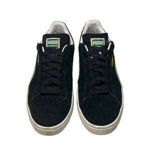 Puma Suede Classic Mens Sneakers Black White Gold 352634-03 Size 9 Low Top Shoes